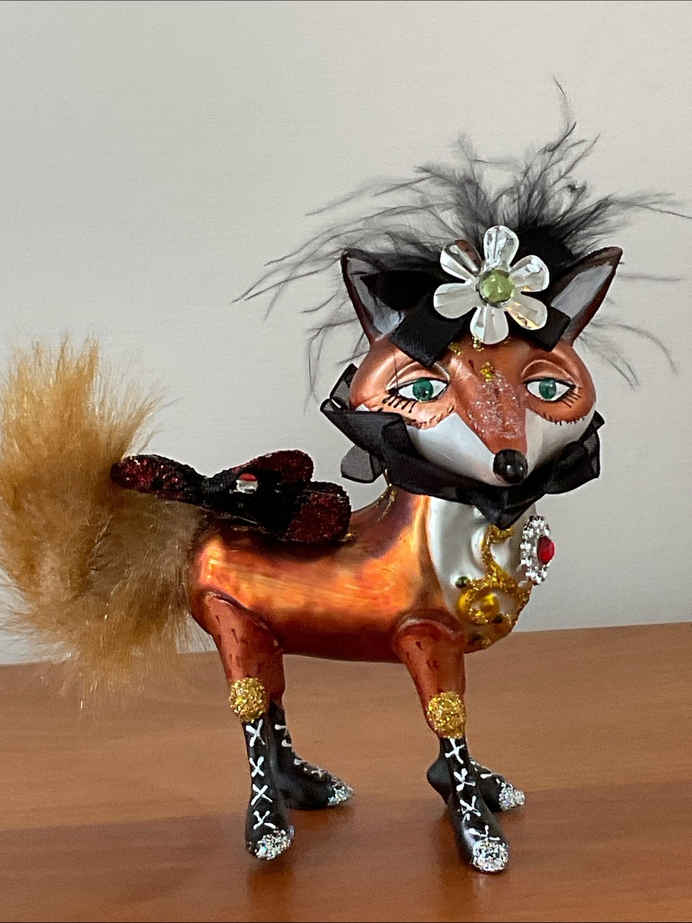 Fox Glass Ornament New